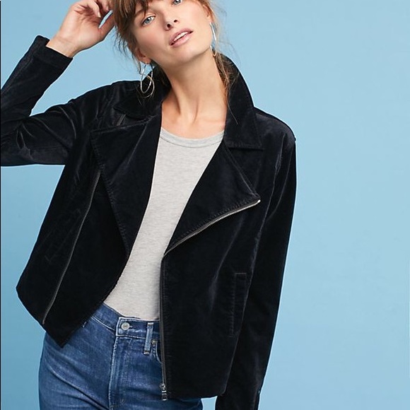 Ag Adriano Goldschmied Jackets & Blazers - AG Adriano Goldschmied Quincy Velvet Biker Jacket